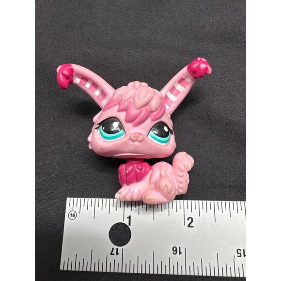 Rare Littlest Pet Shop Bunny Figure #1353 LPS 2007 Hasbro Angora Pink Collectibl - Picture 1 of 6